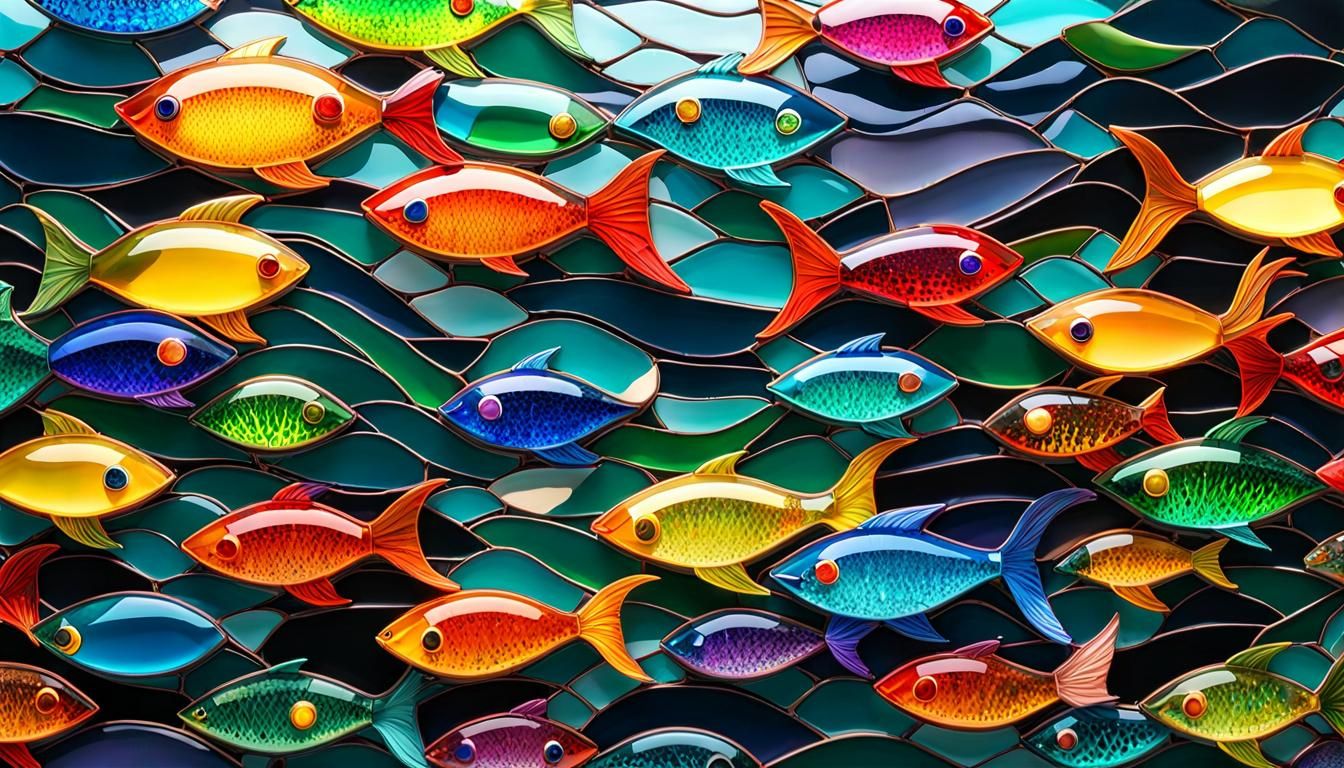 beautiful glass fishes - AI Generated Artwork - NightCafe Creator