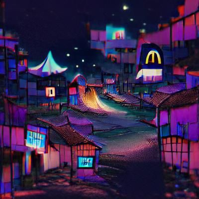 Midnight village