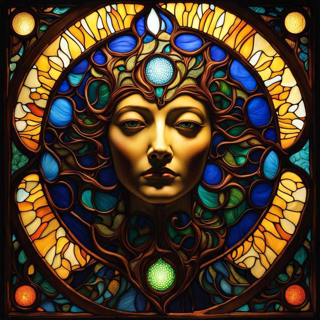 Portrait in glass