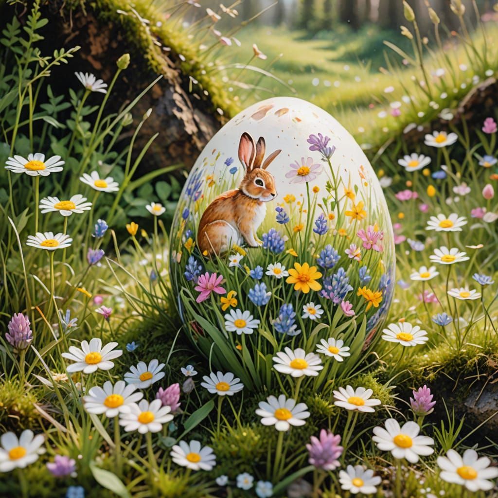 Easter Egg Wonderland in Whimsical Watercolor