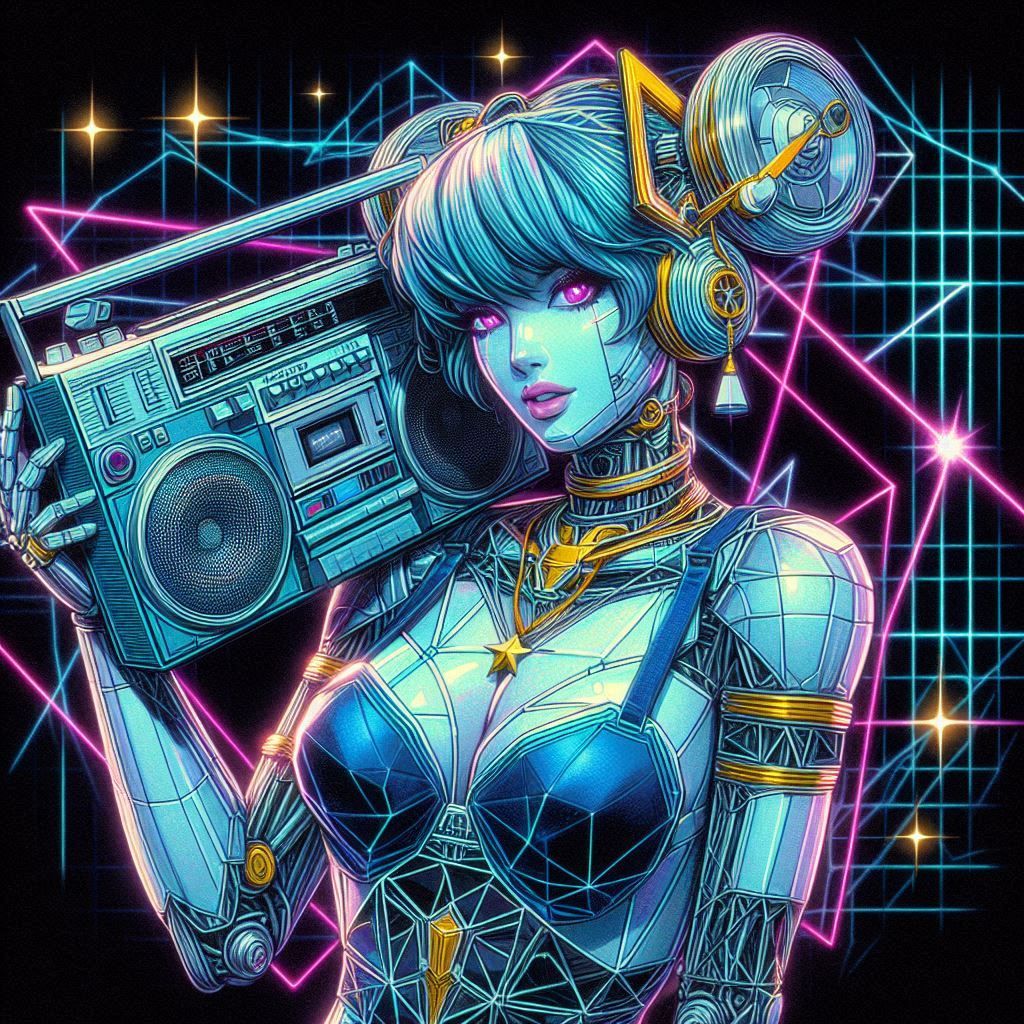 A hand drawn retro futurism illustration image of a wirefram...