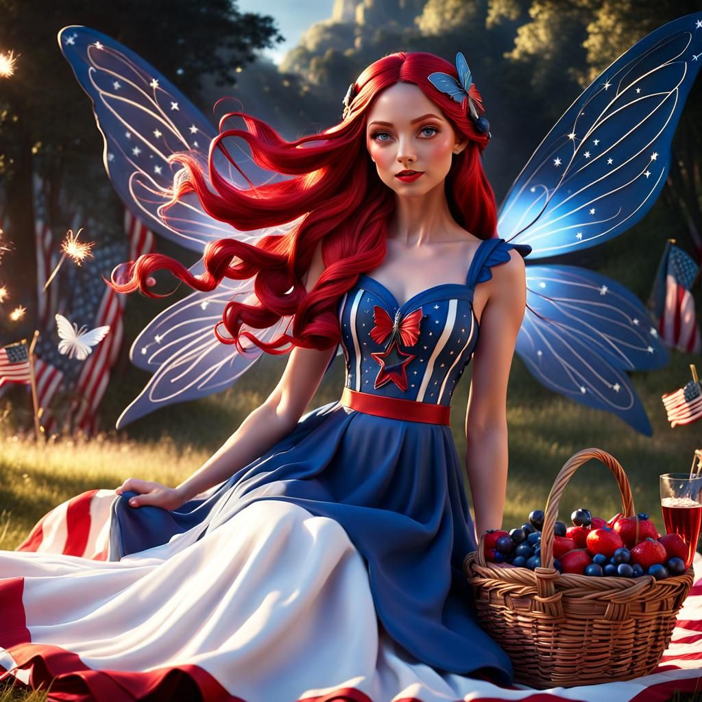 Independence Day Fairy - AI Generated Artwork - NightCafe Creator