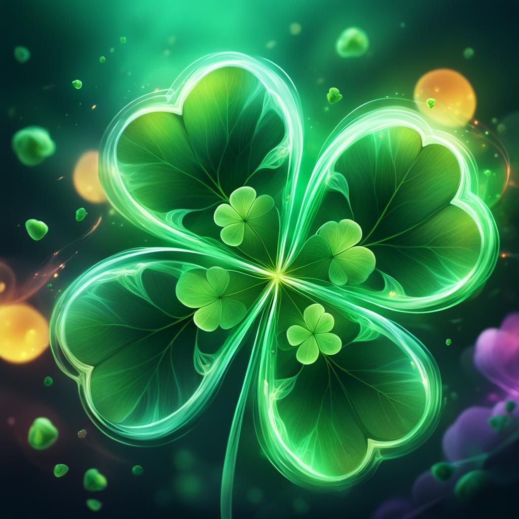 macro of a four-leaf clover