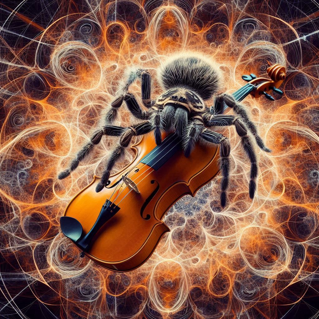 Tarantula playing violin