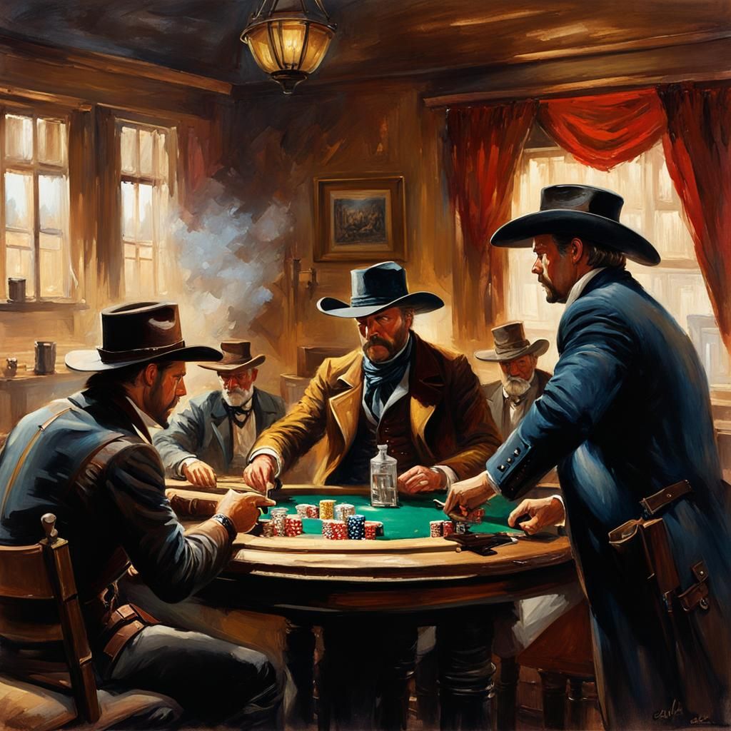 Saloon Poker Game - Ai Generated Artwork - Nightcafe Creator