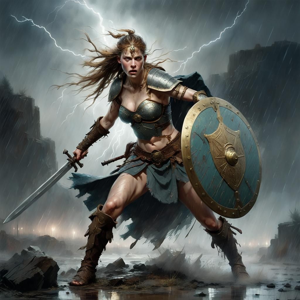 Viking Female Warrior - AI Generated Artwork - NightCafe Creator