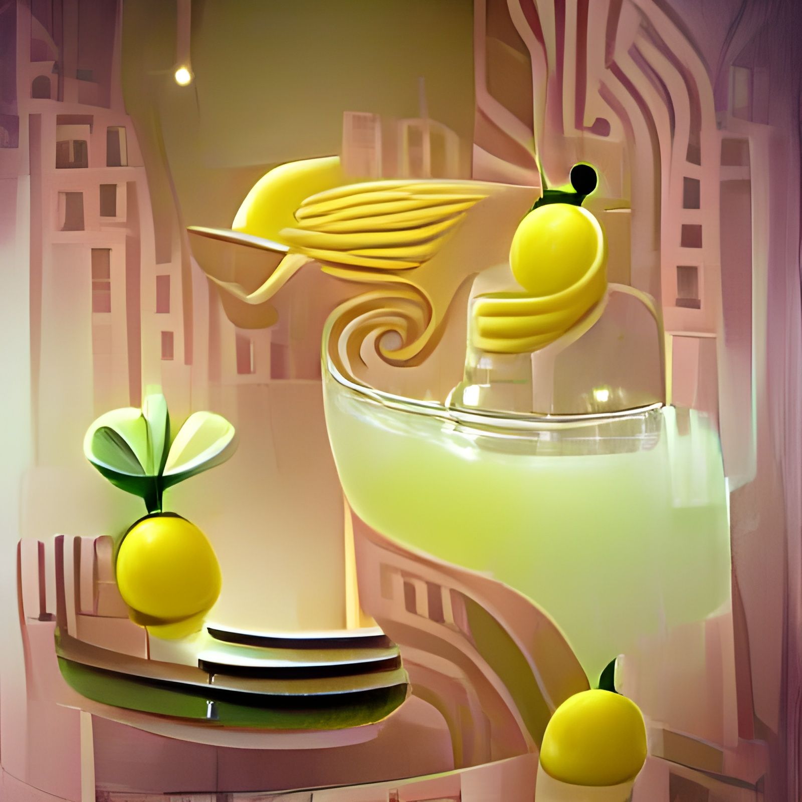 Lemonade cocktail art deco