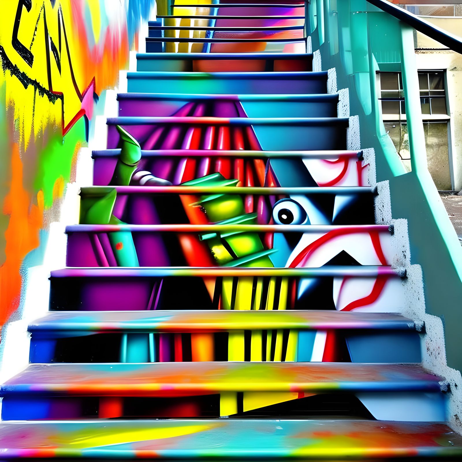 Graffiti stairs