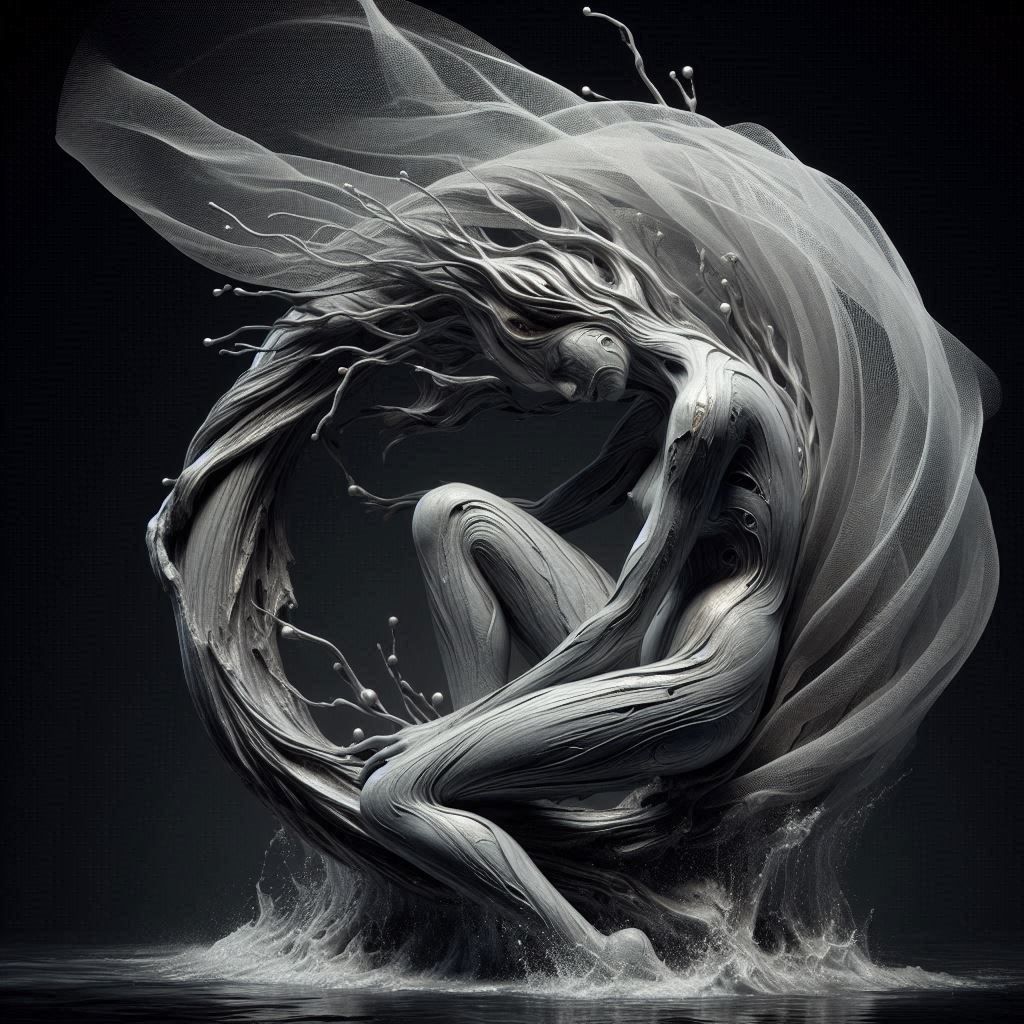 At the birth of the world. Sculpture.