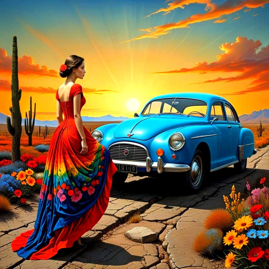 Surrealistic Masterpiece in Vibrant Hyperrealism