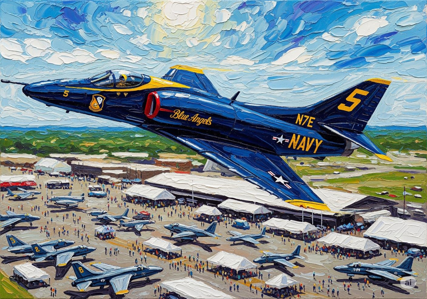 A-4F Skyhawk, Blue Angel #5, Lead Solo over Airshow