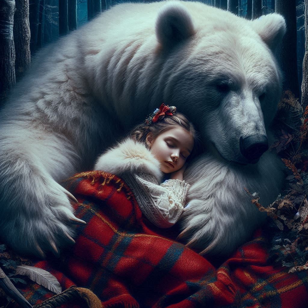 Young Girl and White Bear