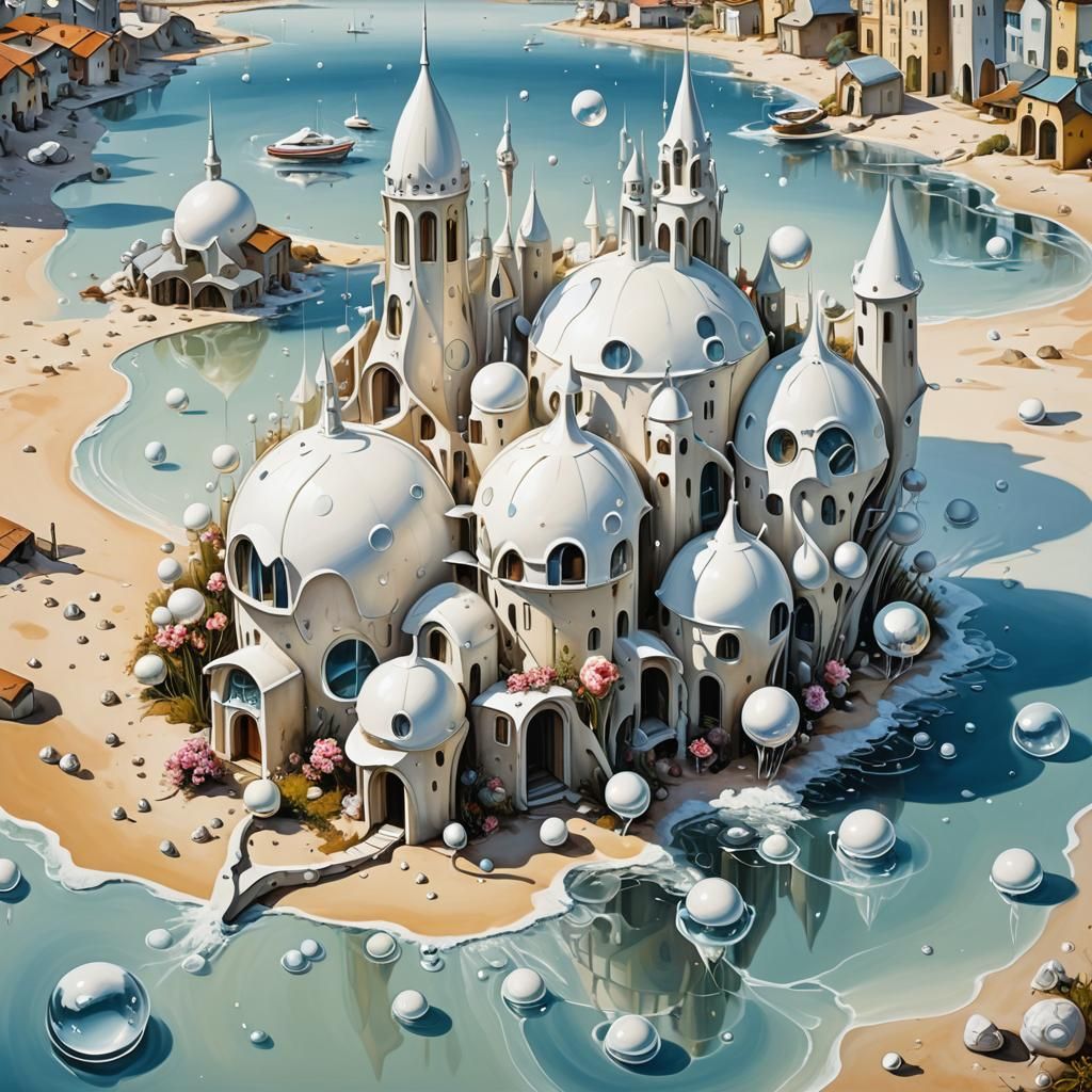 White bionic futuristic city 8