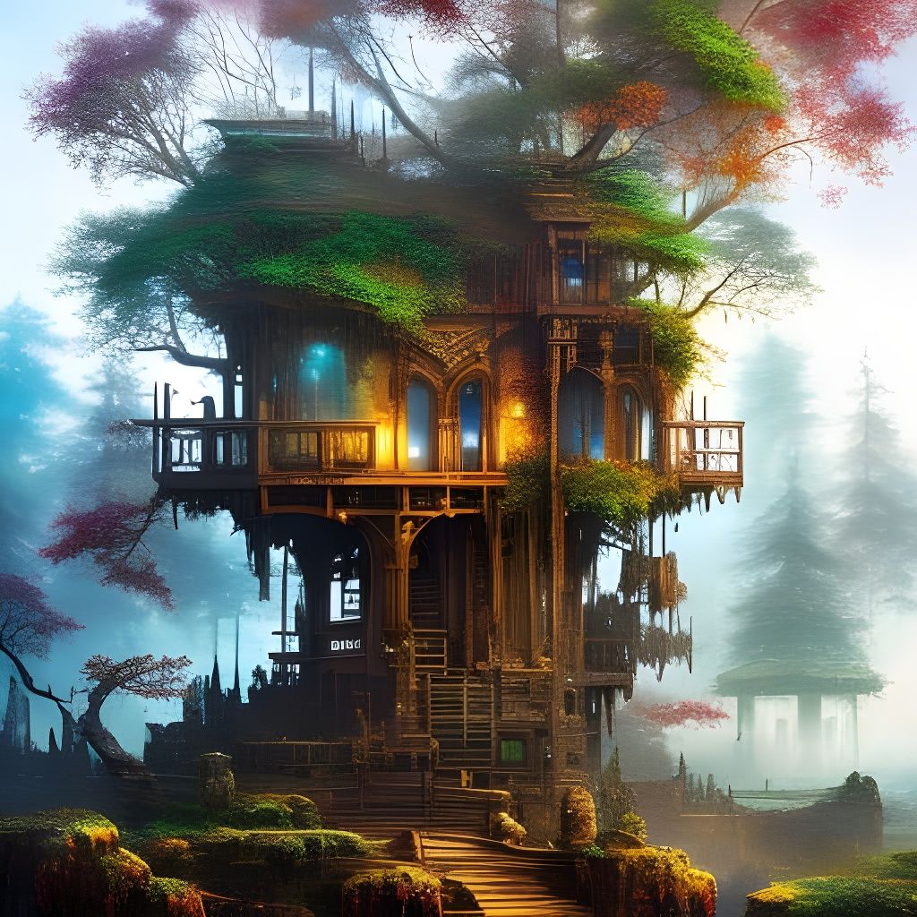 Tree House 2 - AI Generated Artwork - NightCafe Creator