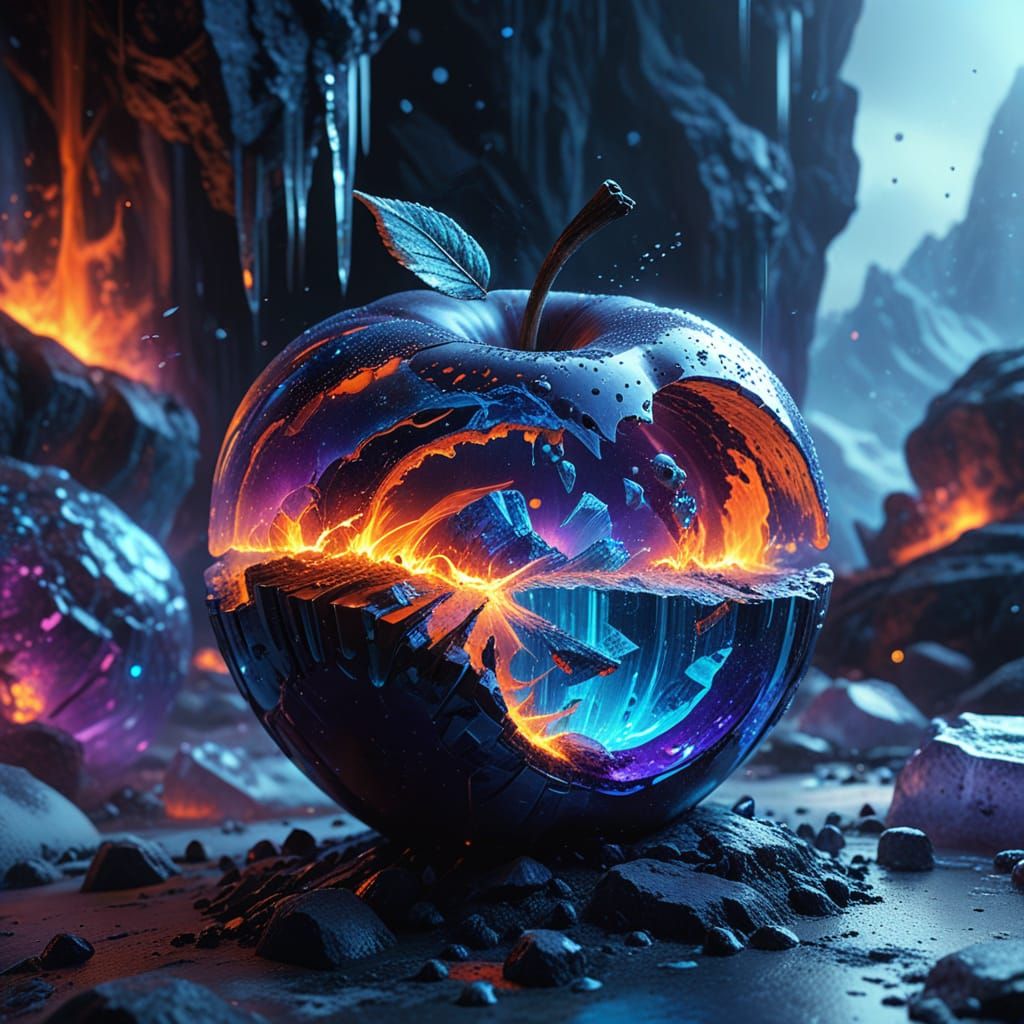 A fire apple lost in an ice world.  by @DSFD