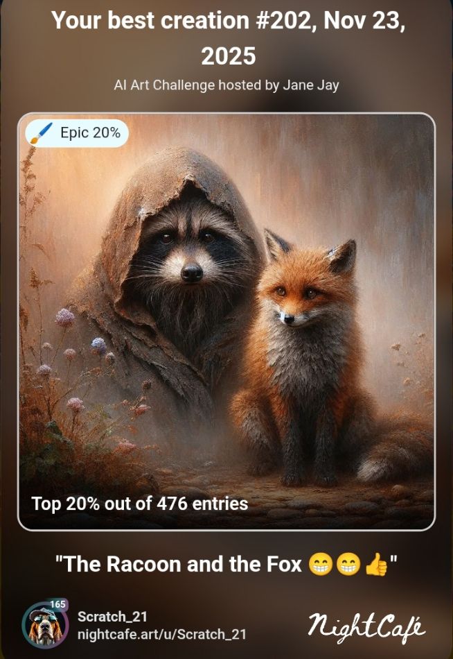 The Racoon and the Fox 😁😁😊