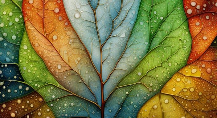 Raindrops On Autumn Leaves