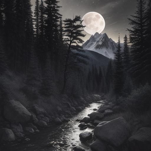 Realistic, Mountain Lion   ,   , in the wild, trees, mountai...
