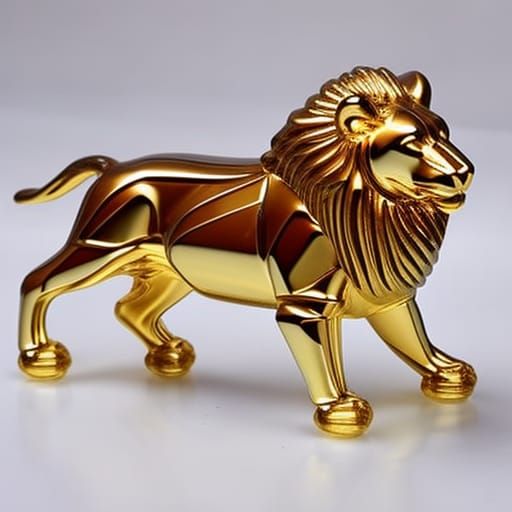 Glass Lion Figures