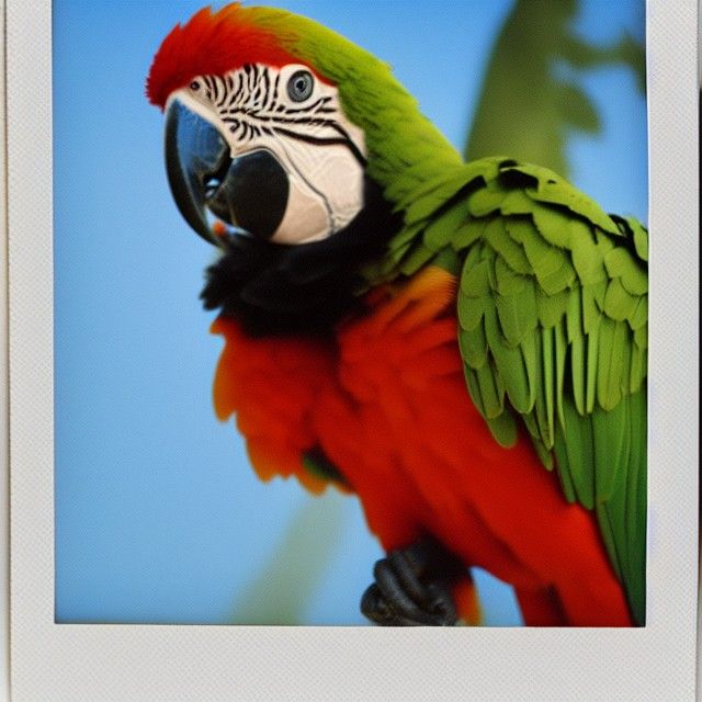 Baby macaw Polaroid