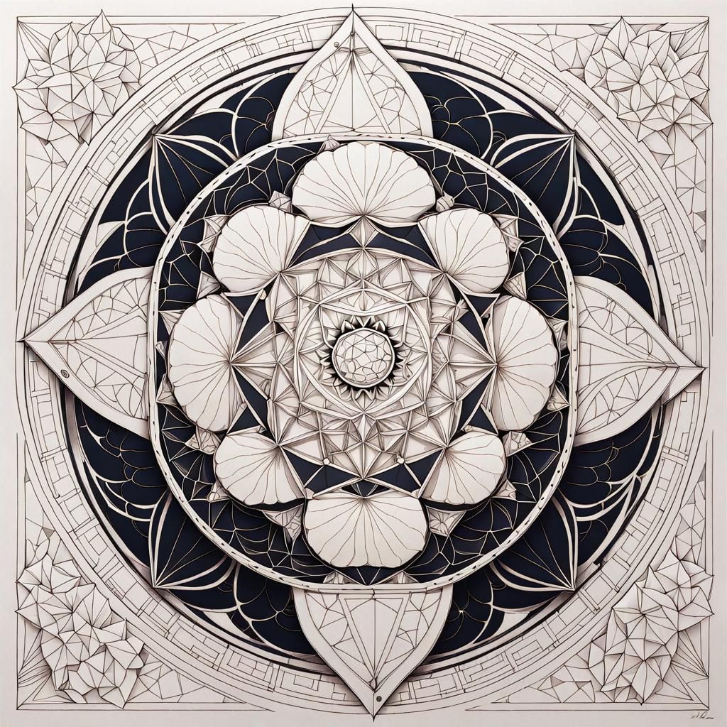 Intricate geometric image merges sacred geometry & Fibonacci sequence ...