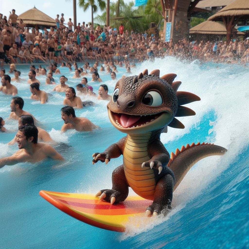 Little dragon surfing