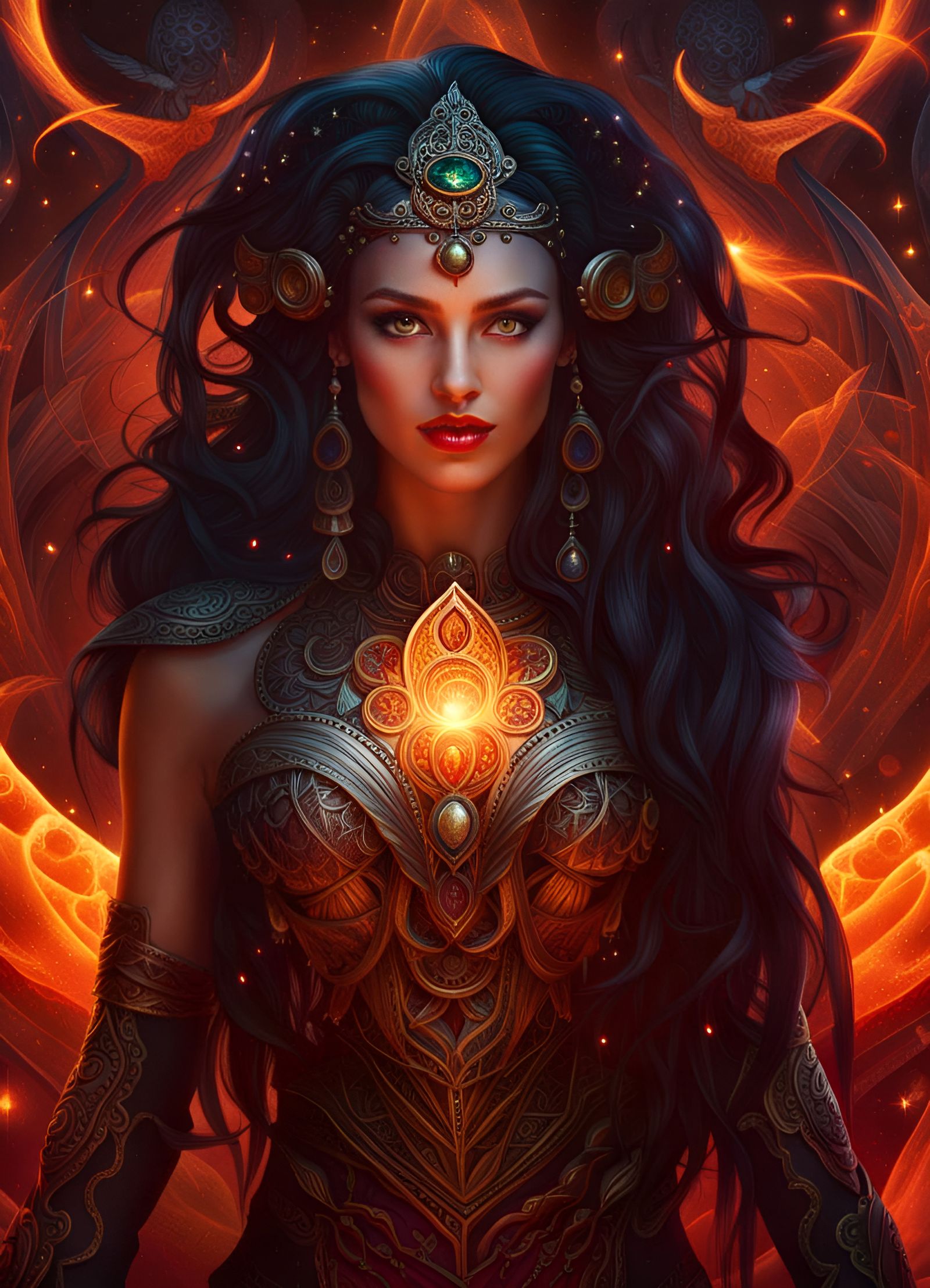 Sorceress of Fire - AI Generated Artwork - NightCafe Creator