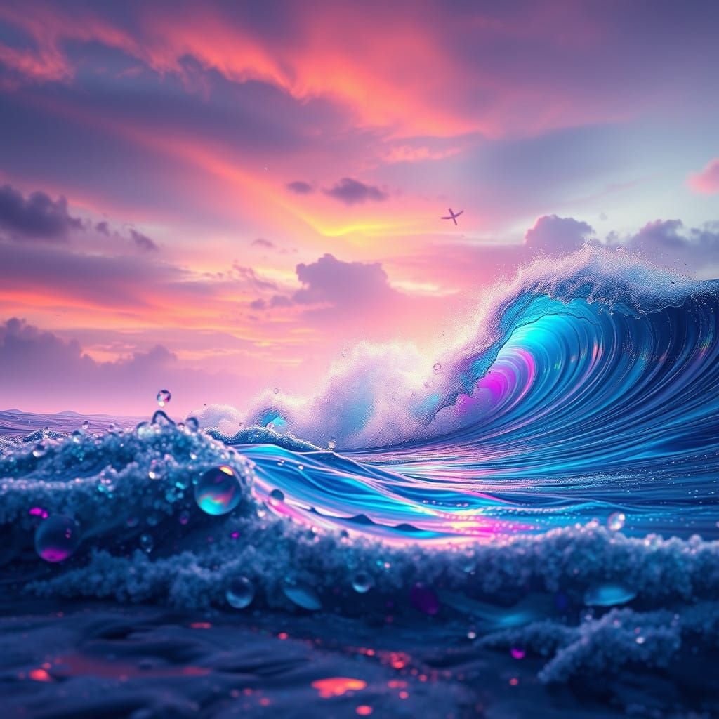 Abstract photography. Rainbow coloured waves   by @DbG