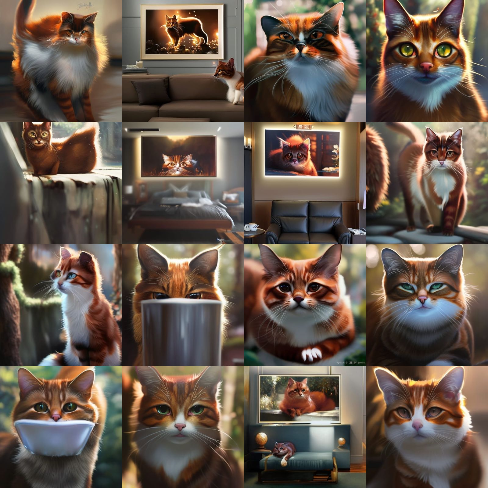 the shot of a brown hazle cat with light brown tints in its ...