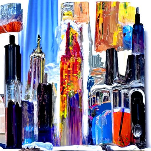 New York City neo-impressionism expressionist style oil pain...
