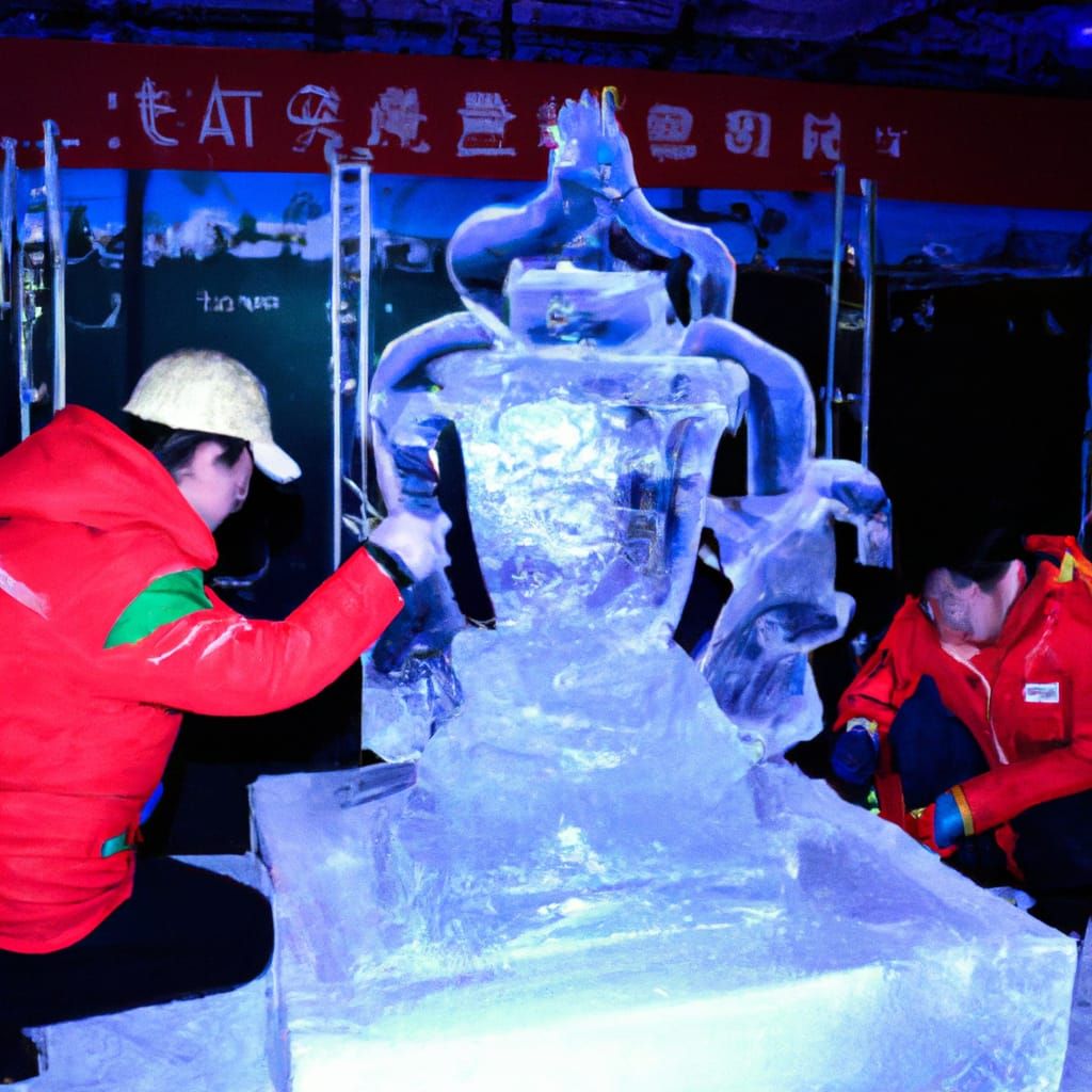 Ice Sculpture of Premier League Trophy