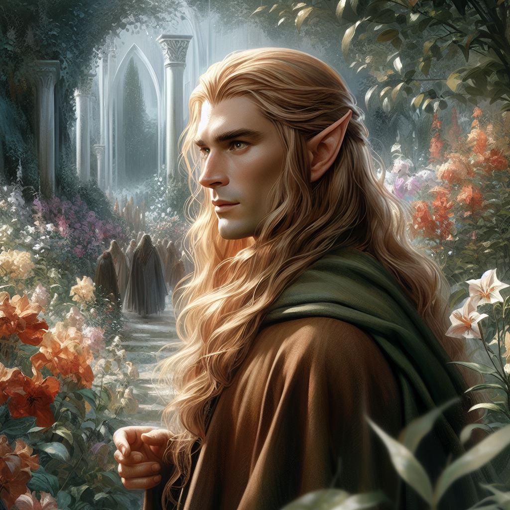 Glorfindel in Rivendell gardens (Big Glorfindel's series 24)