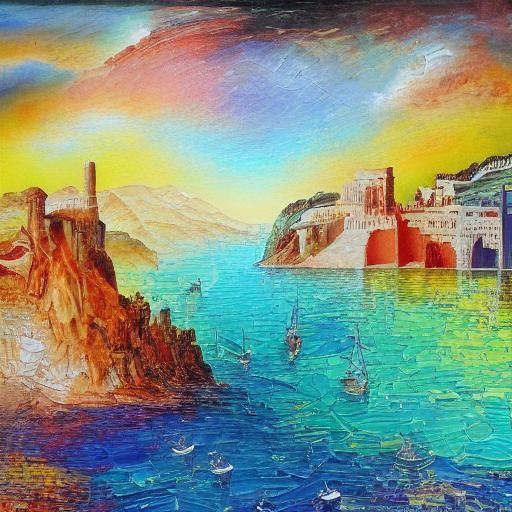 Ancient Greece and Rome 3D Map in Expressionist Style