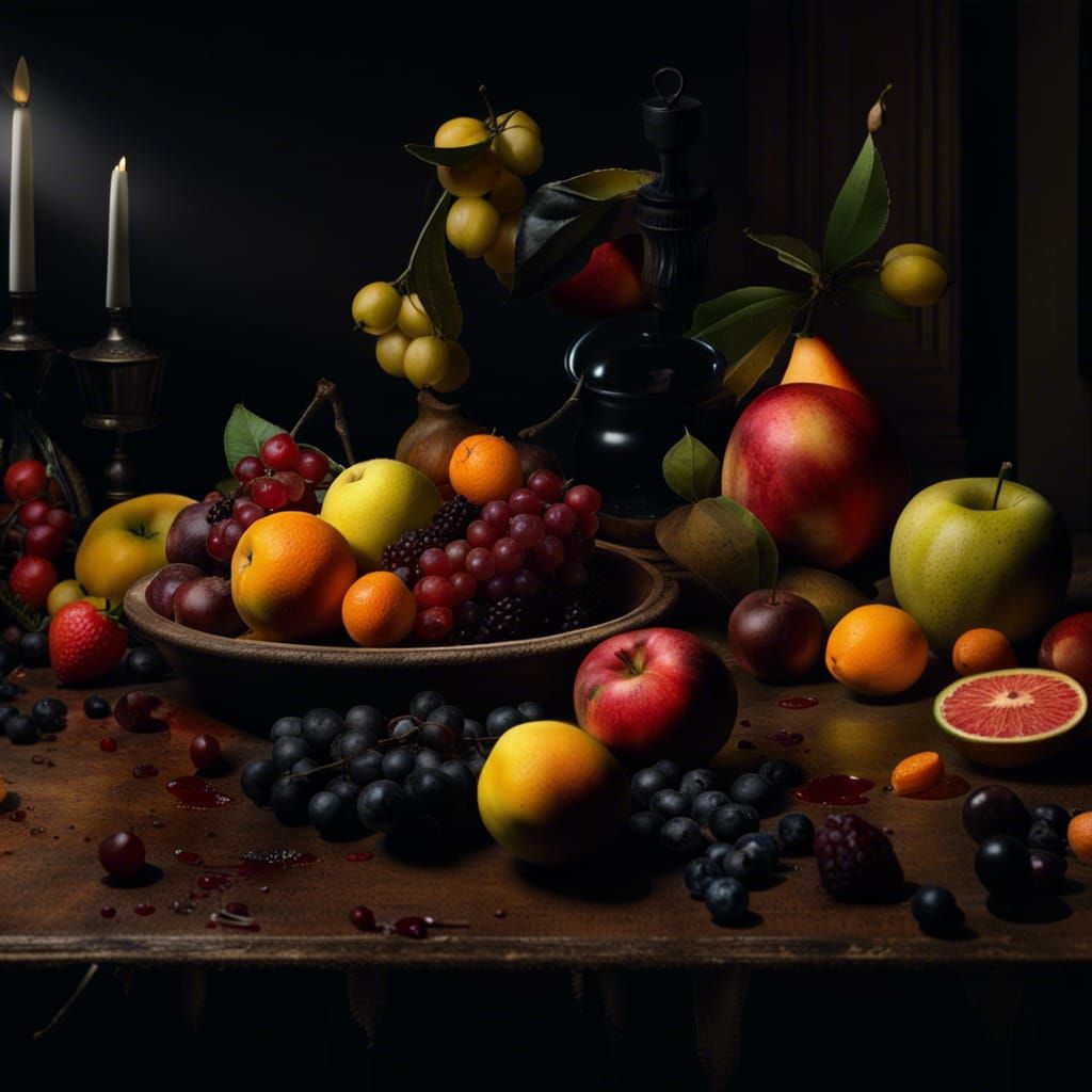 Caravaggio's Fruits - AI Generated Artwork - NightCafe Creator