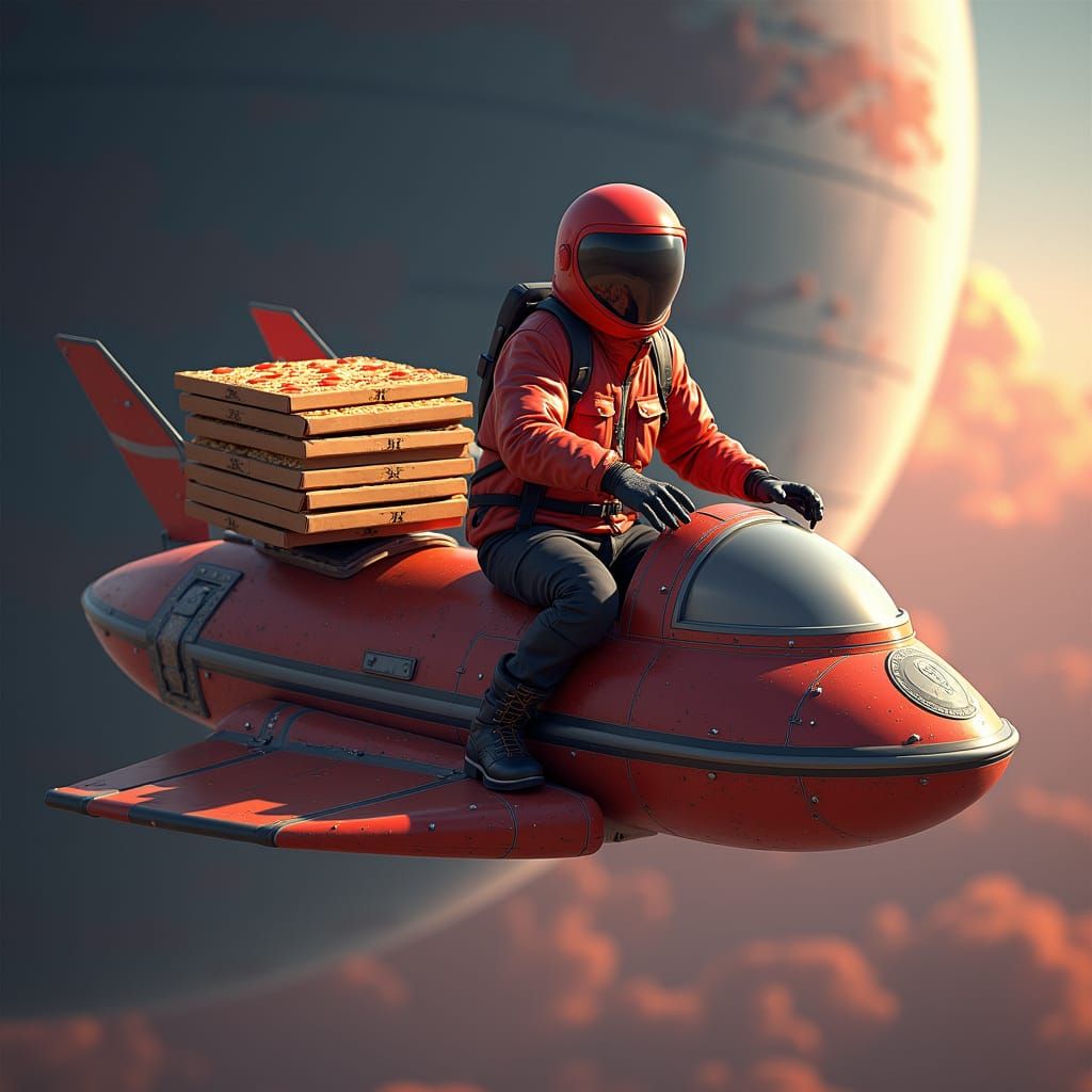 Cloud City Pizza Delivery Man  by @Akang