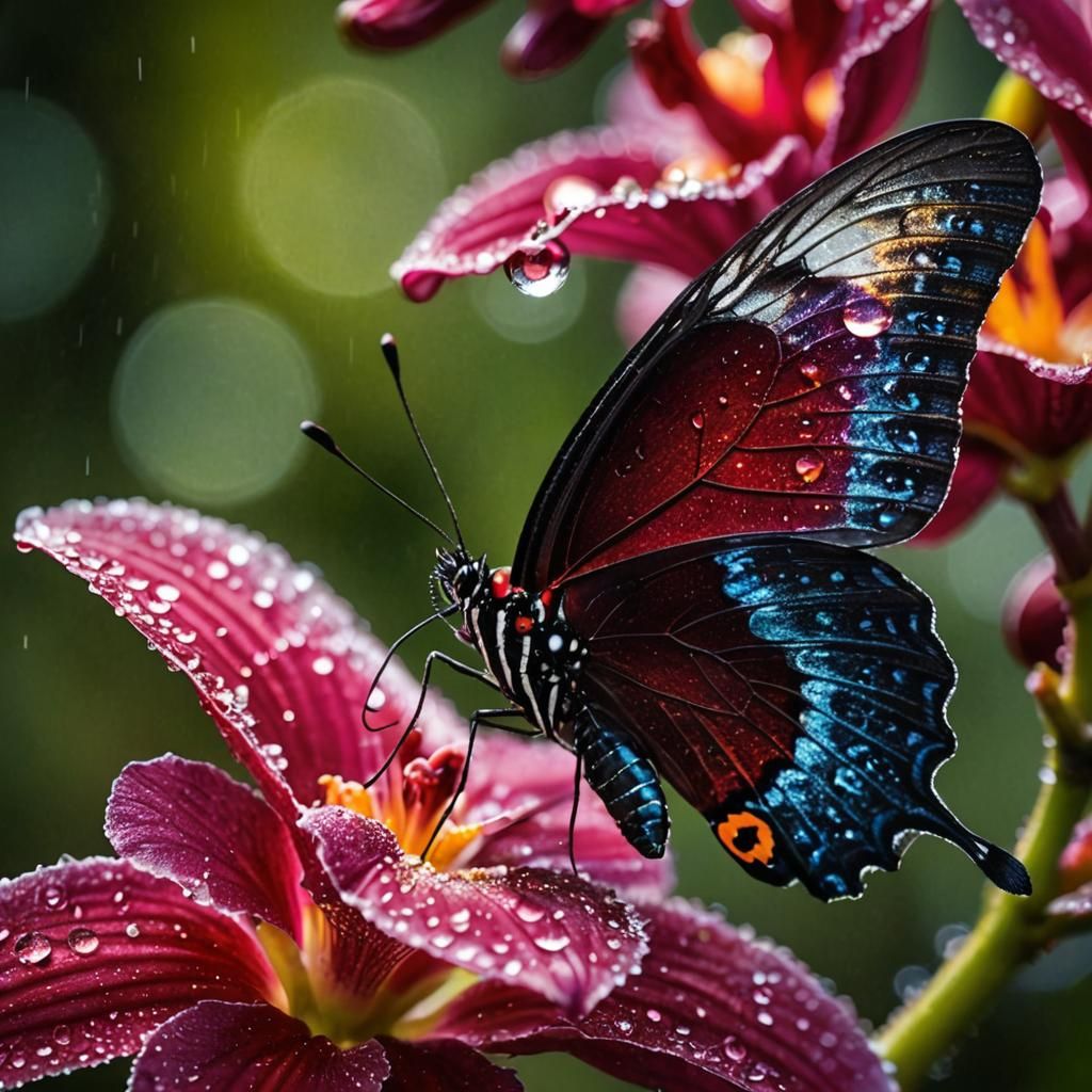 Butterfly Delight on a Orchid  by @Sherkhal
