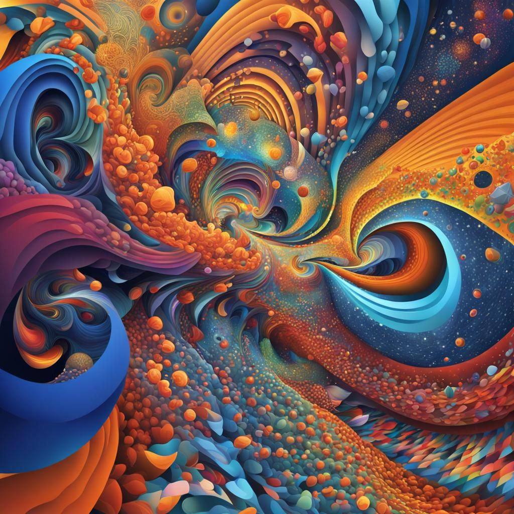 A vivid image of the space between thoughts, showing abstrac...