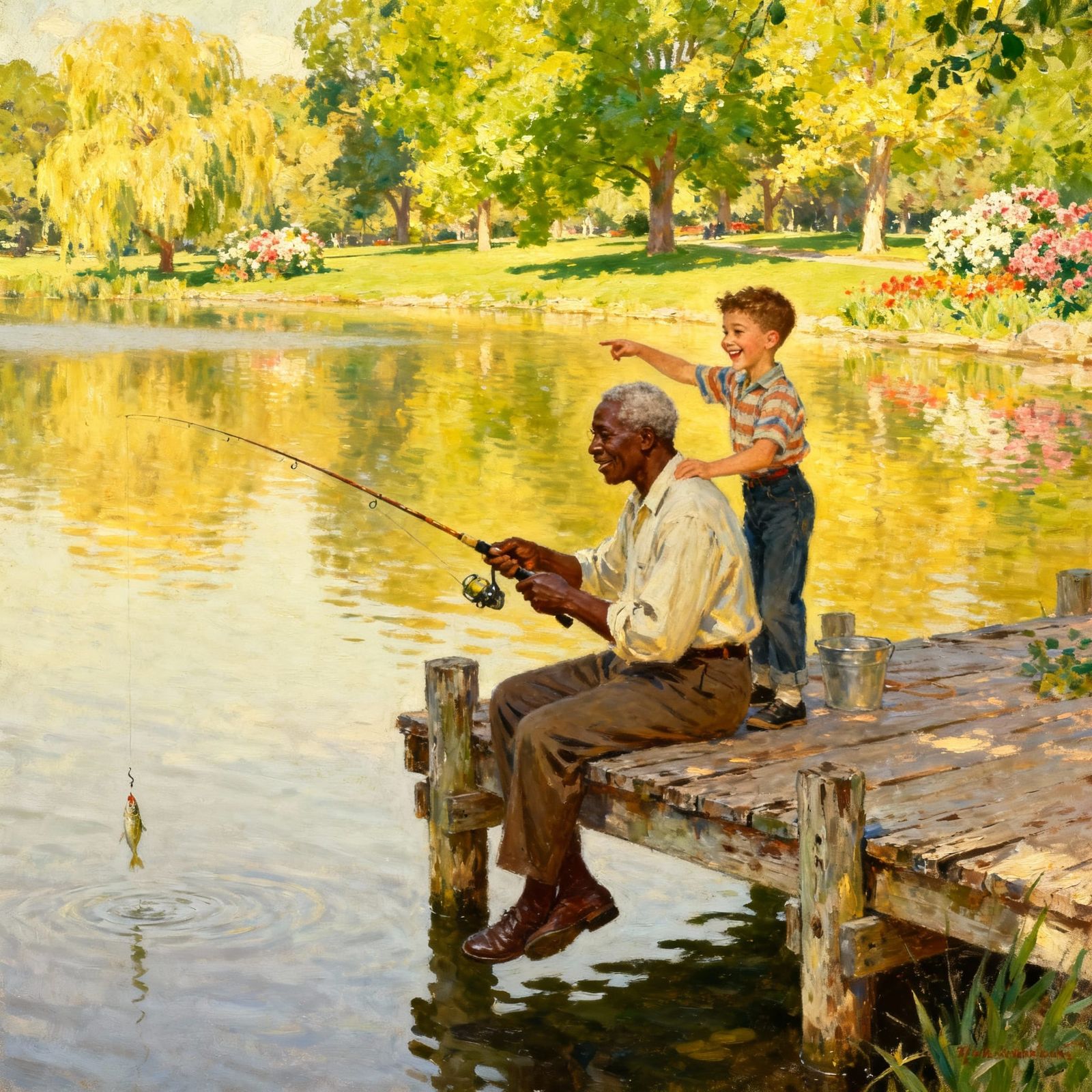 First Fishing Lesson  by @FBDART