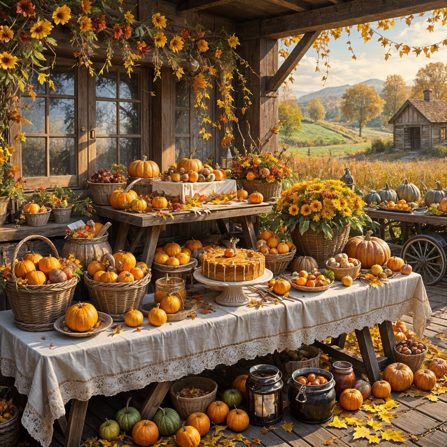 A festive harvest table  by @Evenstar