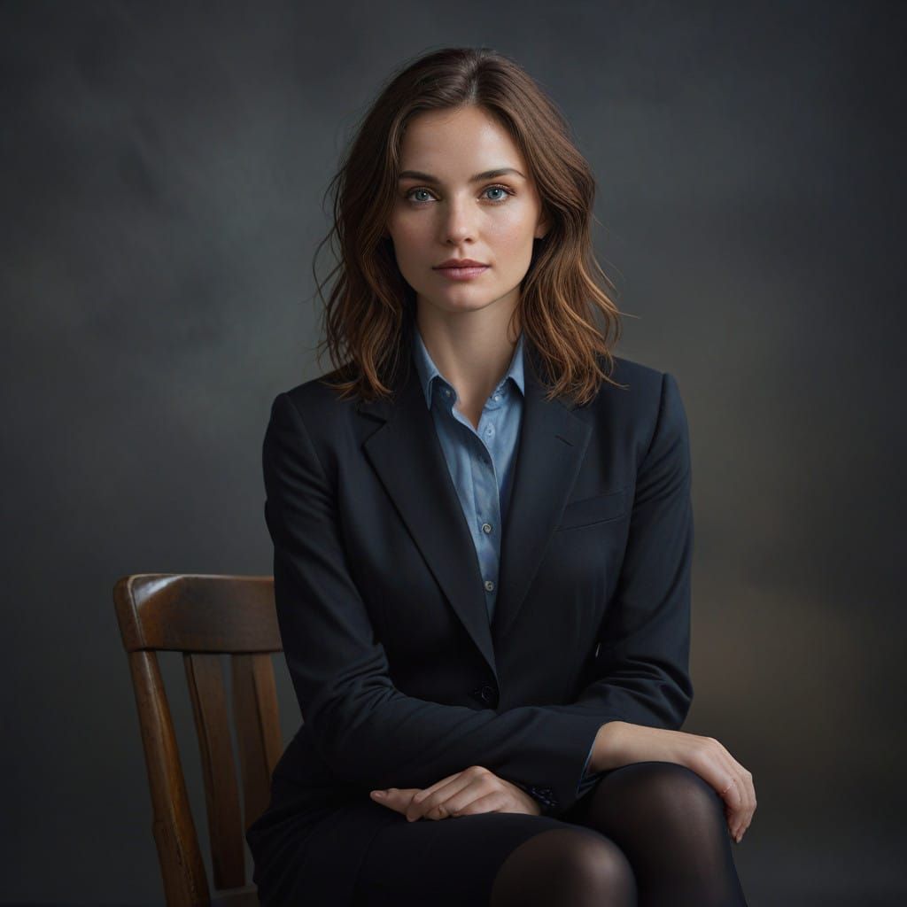 Sleek Professional Woman with Fox-like Features in Intimate....