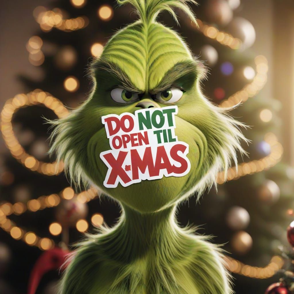 "Do not open 'til X-mas" sticker 