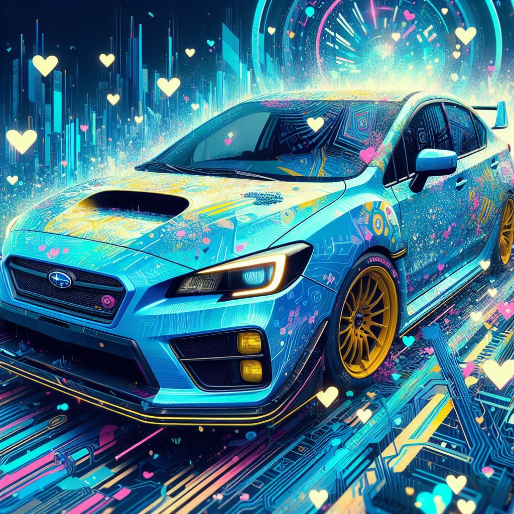 Subaru WRX Made with Dall.E 3 on Designer