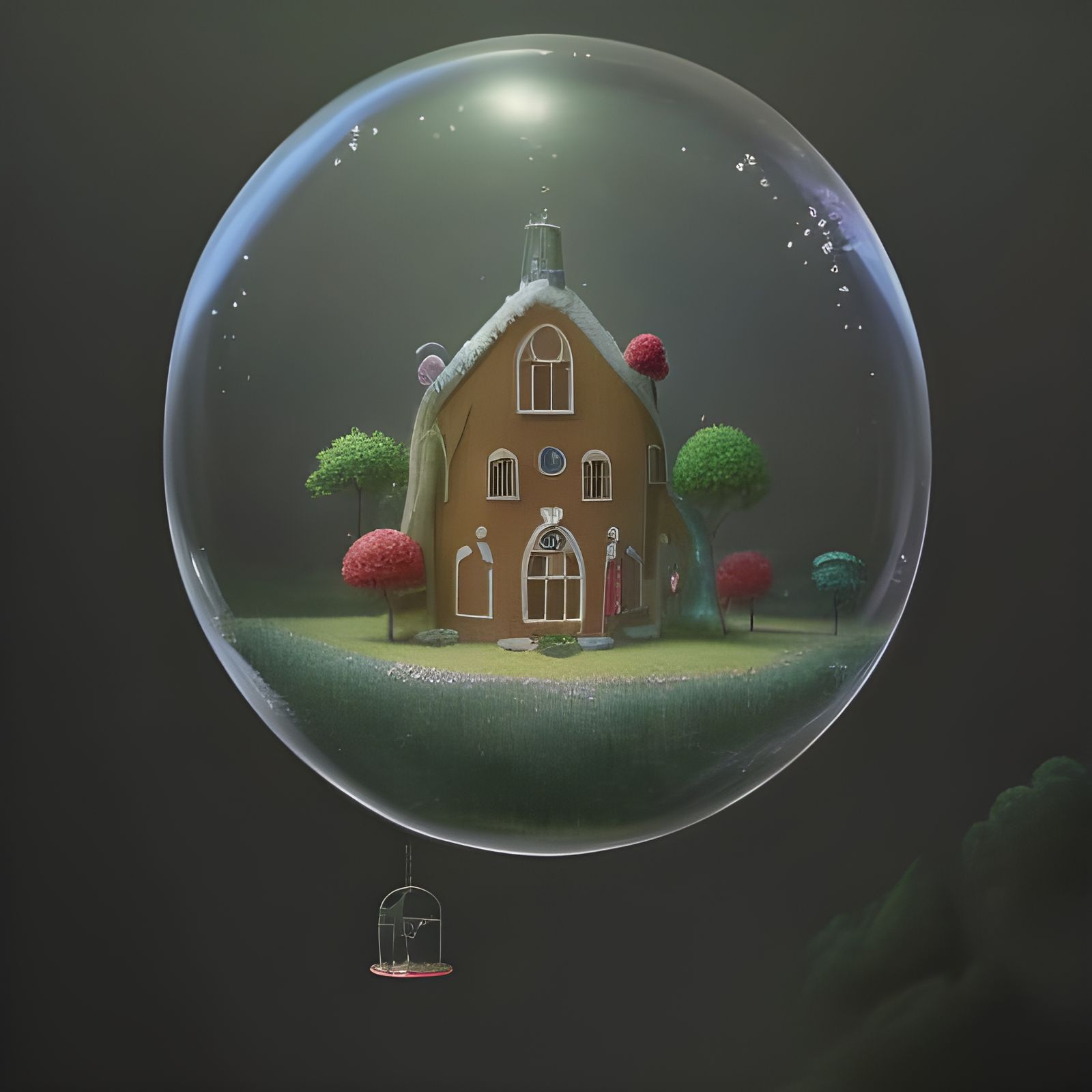 Gingerbread House Suspended In A Dream