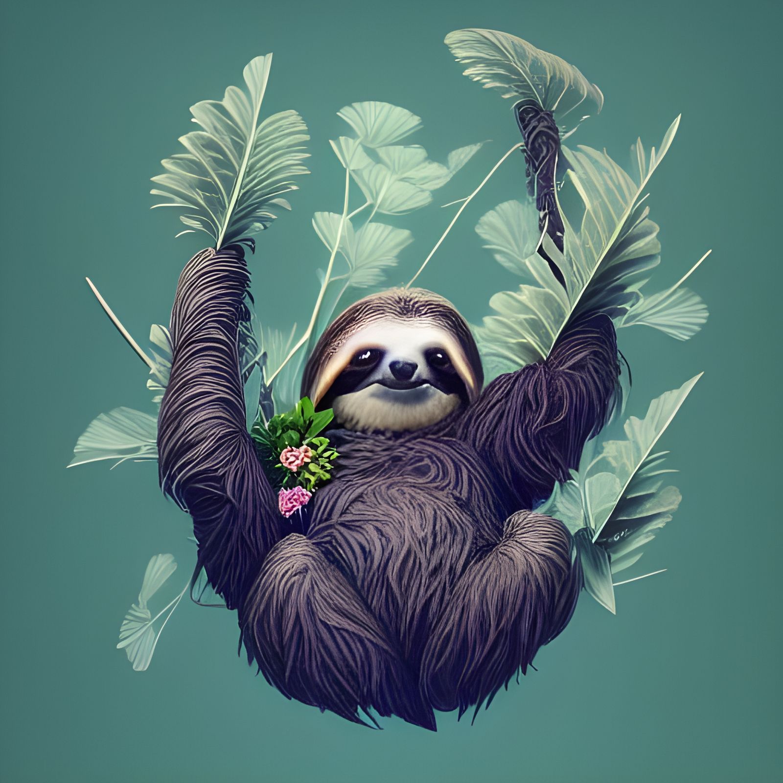 Happy Sloth painting undefined