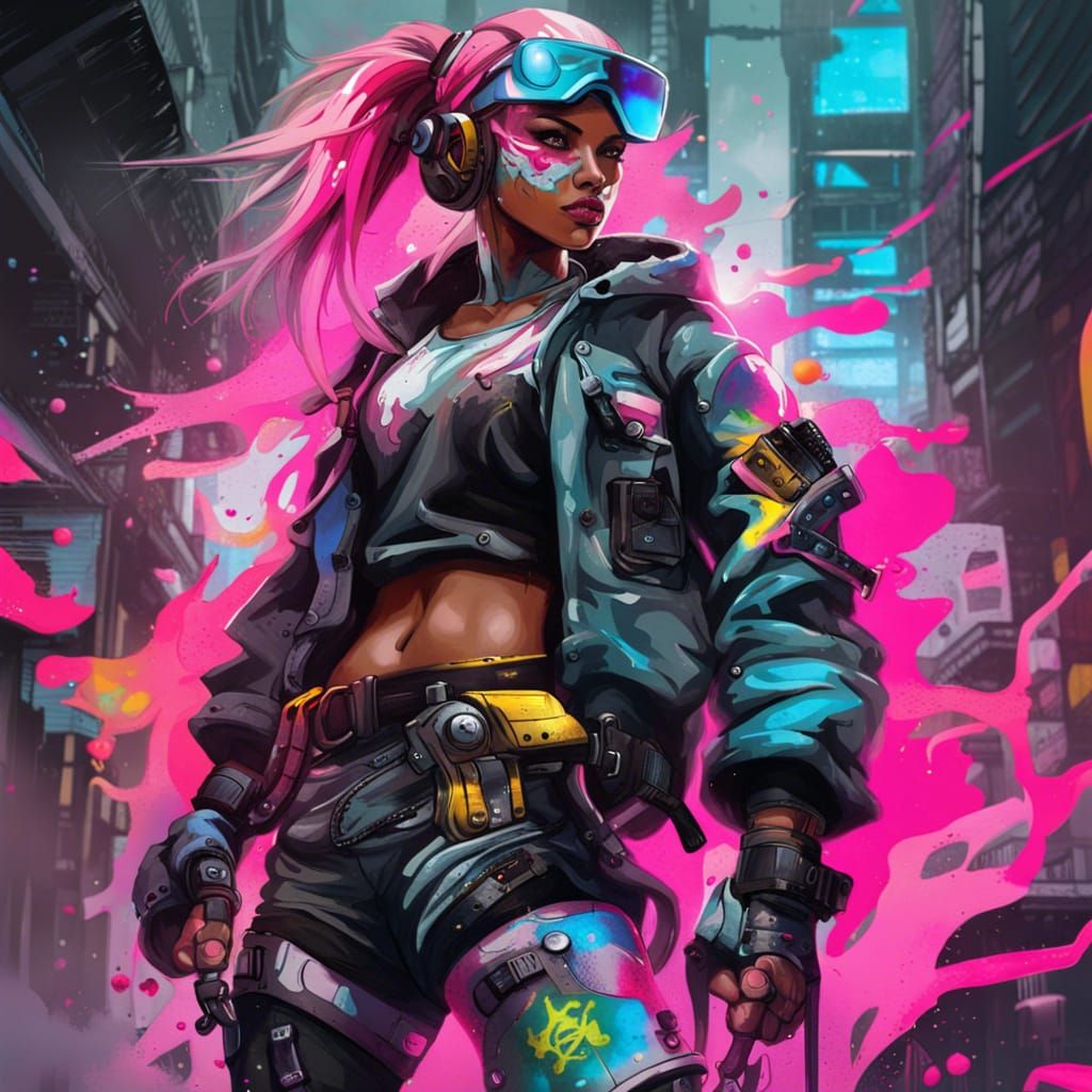 cyberpunk girl fighter - AI Generated Artwork - NightCafe Creator