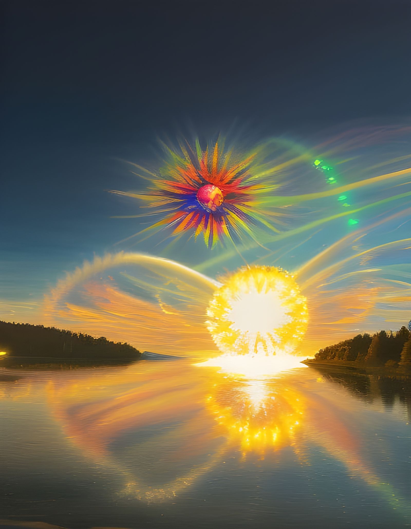 have-the-sun-exploding-reflecting-off-the-lake-8k-resolution