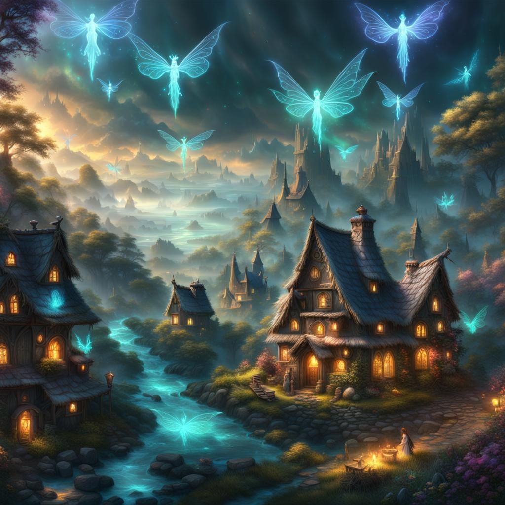 Fairy Village AI Generated Artwork NightCafe Creator