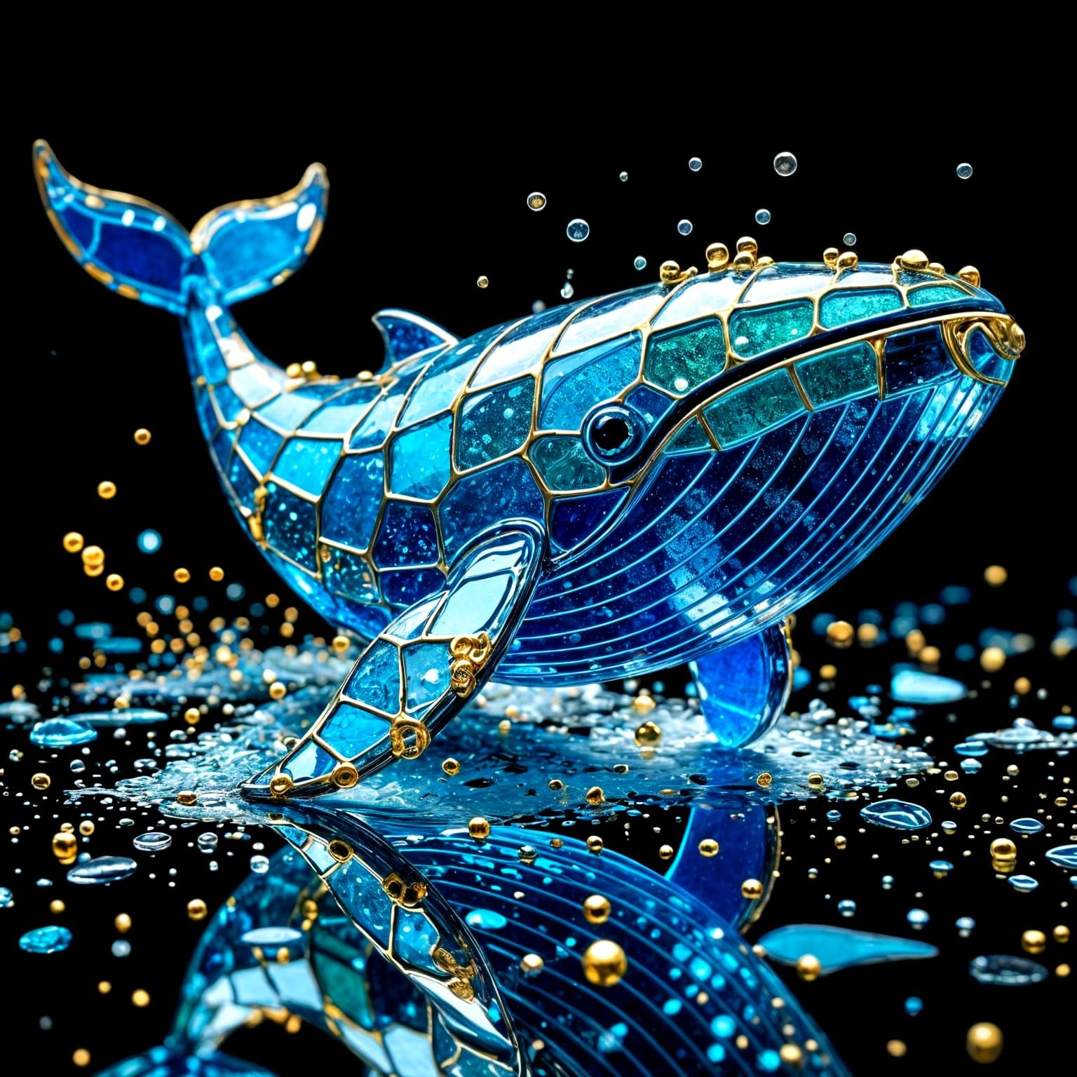 Seeglas-Skulptur- Blauwal   by @Bluefairy