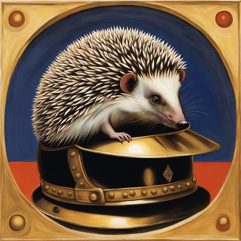 A stupid hedgehog walks around in a helmet, he has brass knu...