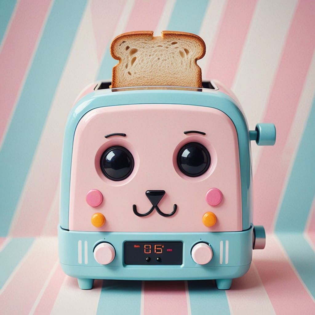Kawaii Toaster  by @JollyNewt